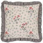 Linen Renata Floral Printed Ruffle Cushion Multi