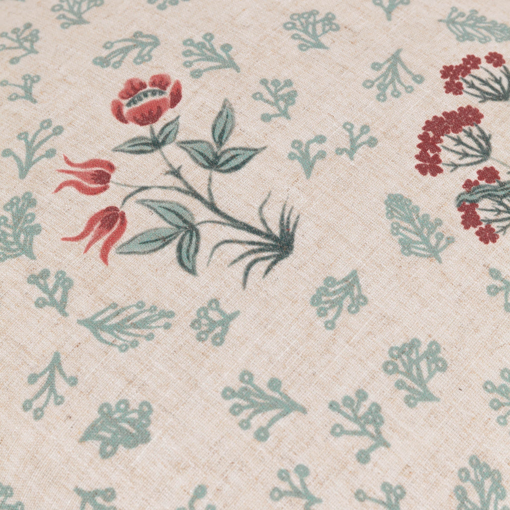 Linen Renata Floral Printed Ruffle Cushion Multi