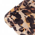 Leopard Printed Velvet Ruffle Cushion