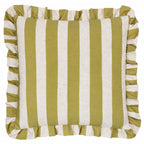 Linen Stripe Printed Ruffle Cushion