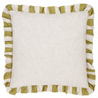 Linen Stripe Printed Ruffle Cushion