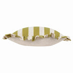 Linen Stripe Printed Ruffle Cushion