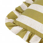 Linen Stripe Printed Ruffle Cushion