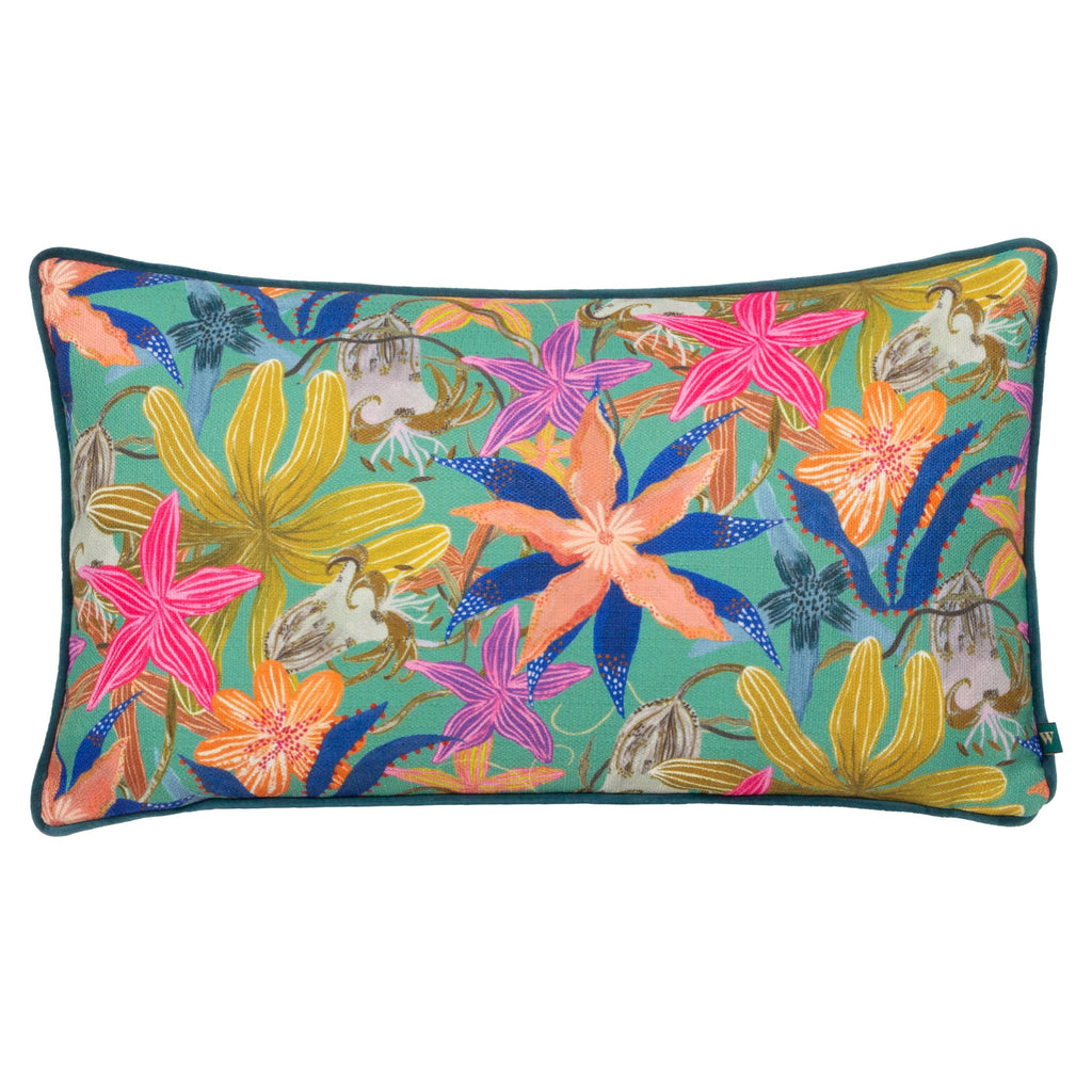 Luna Floral Tropical Piped Cushion