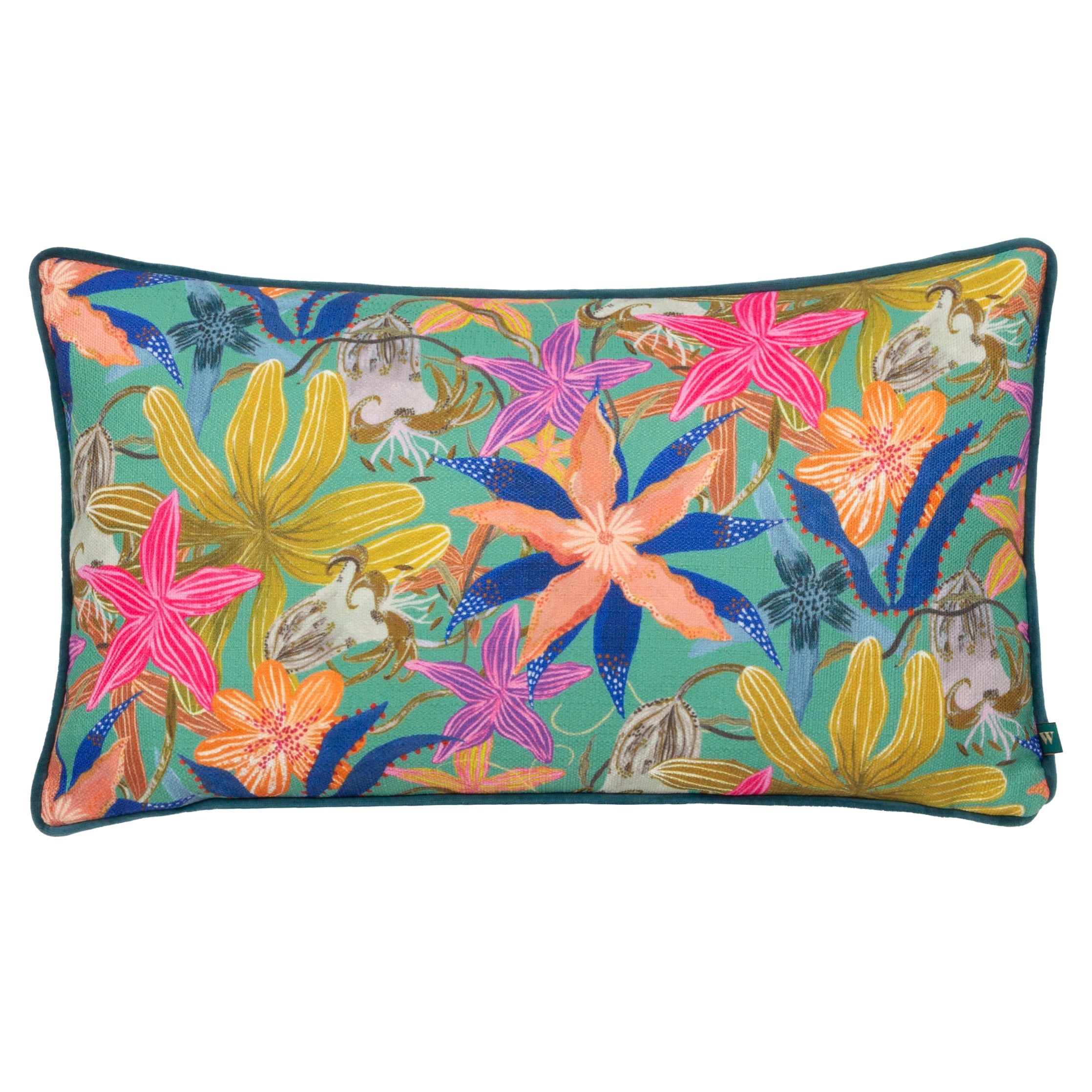 Luna Floral Tropical Piped Cushion