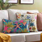Luna Floral Tropical Piped Cushion