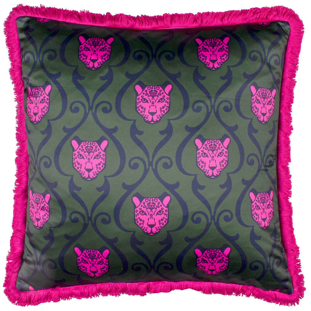 Lupita Fringed Cheetah Cushion