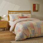 Madison Stripe Printed Soft Touch Duvet Cover Set