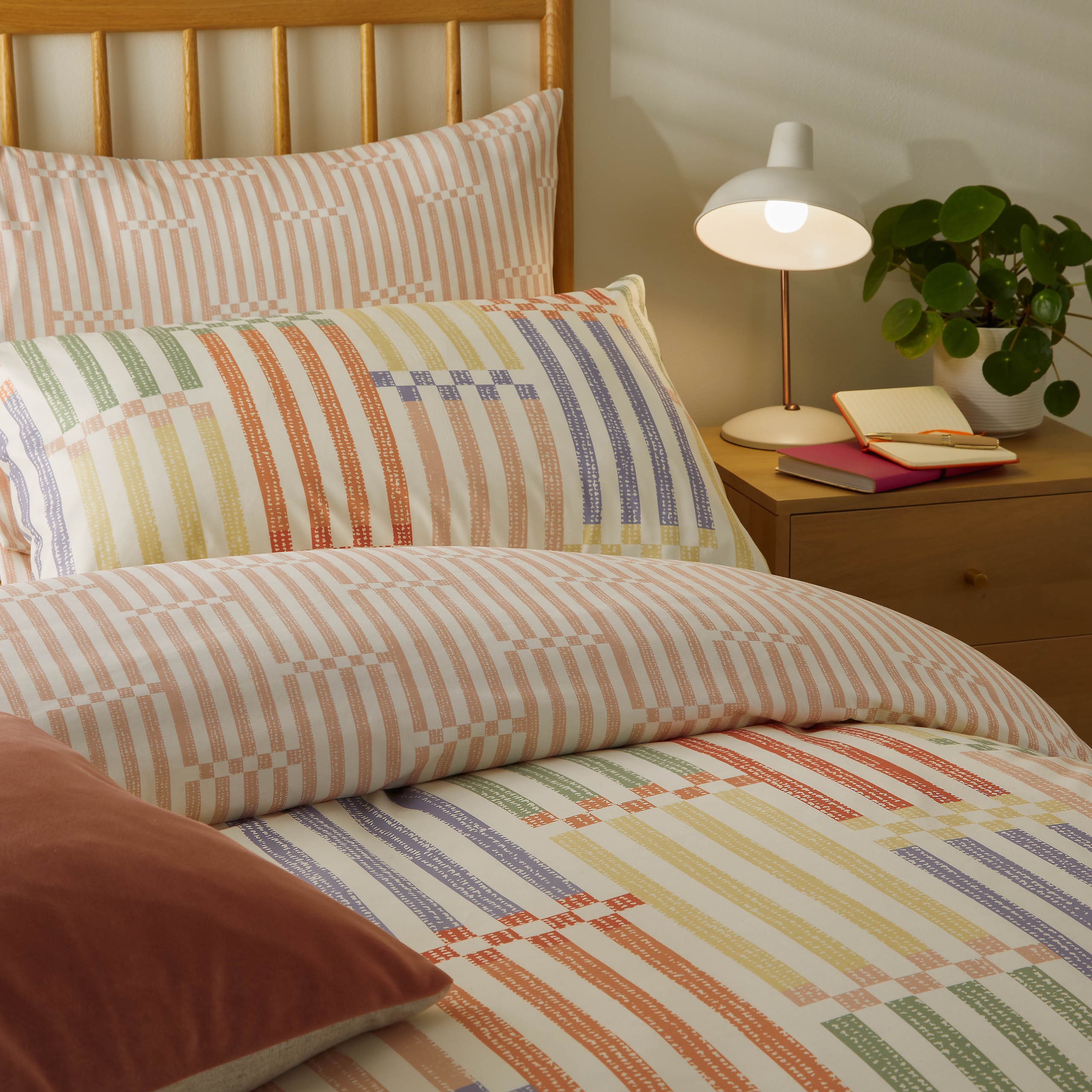 Madison Stripe Printed Soft Touch Duvet Cover Set