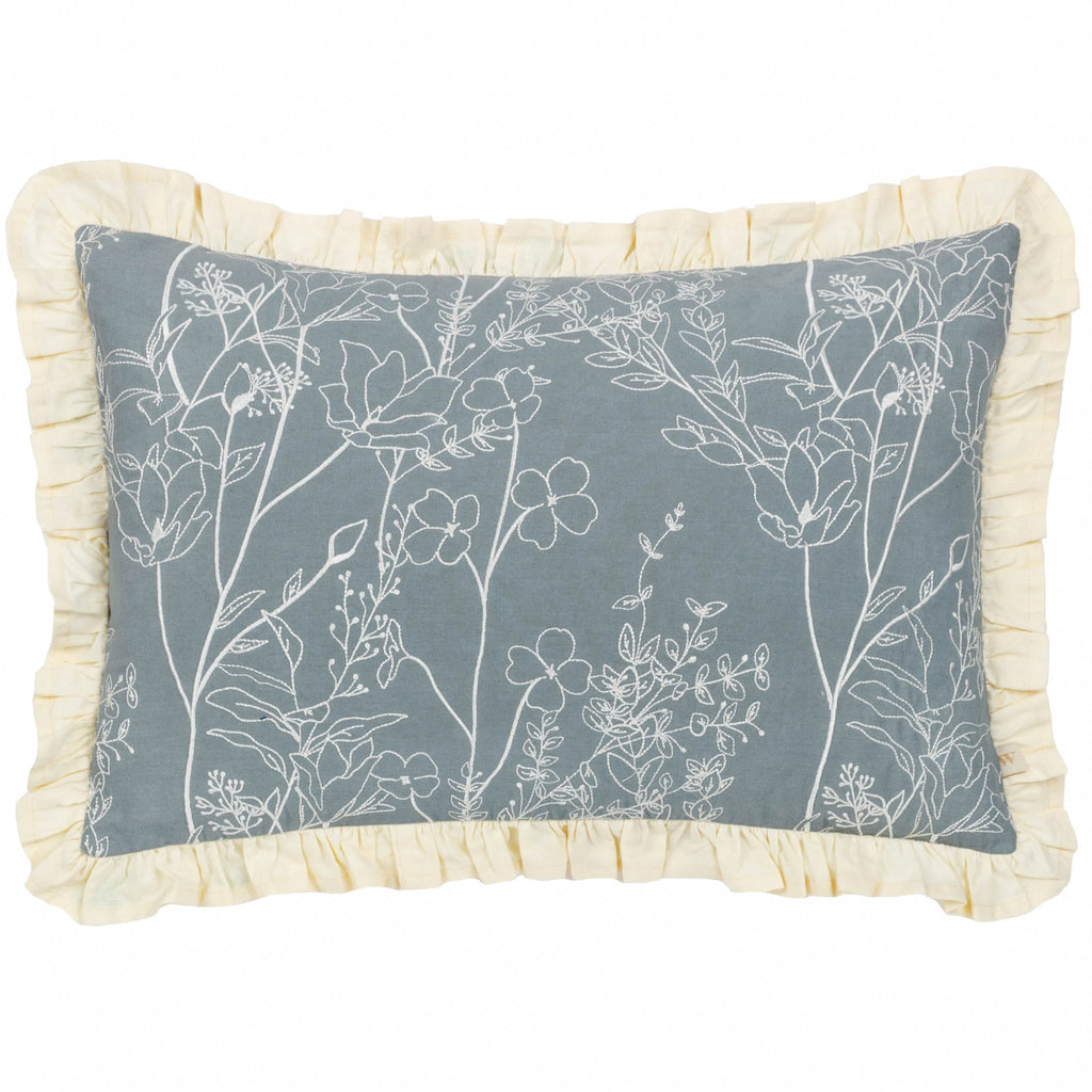 Mae Embroidered Cotton Cushion