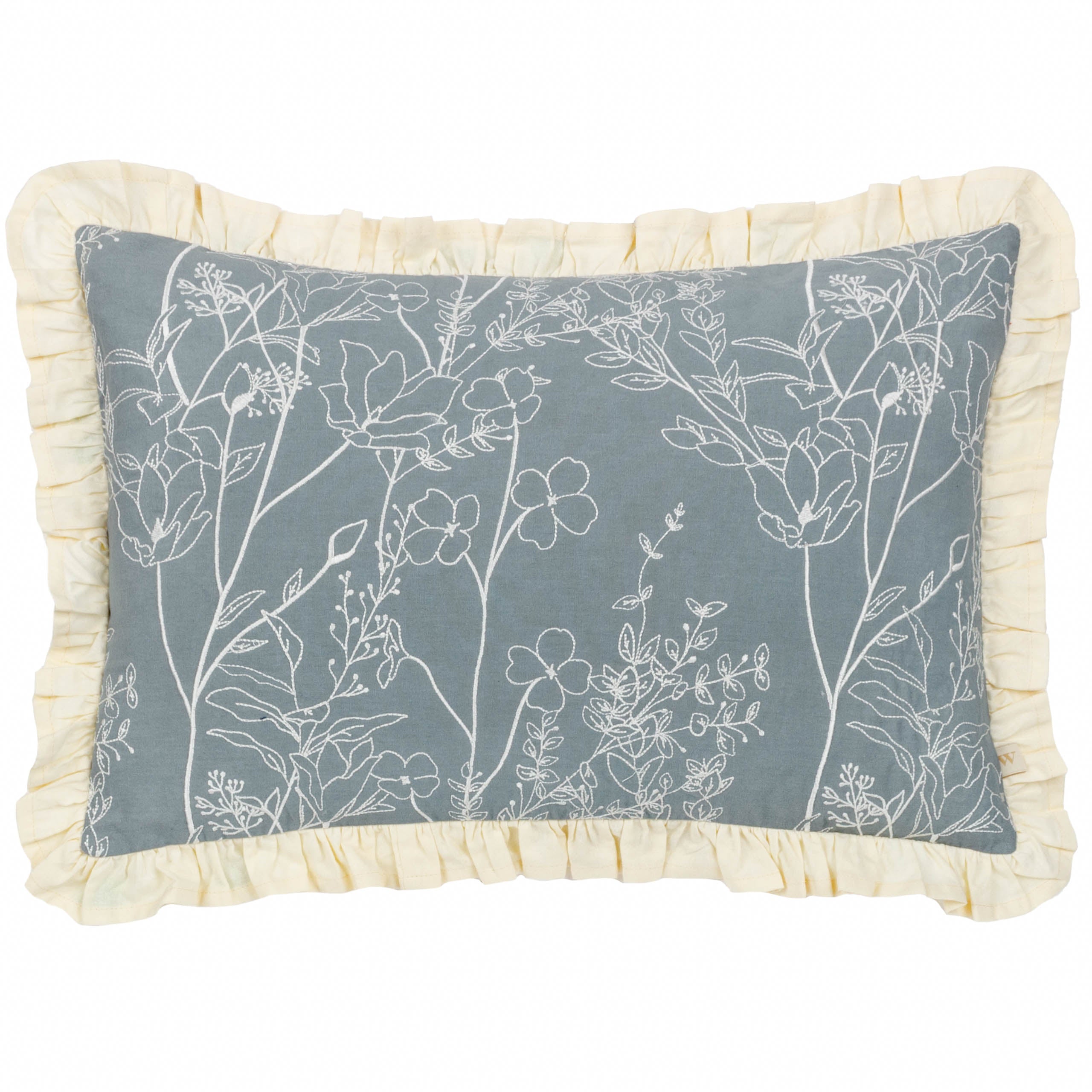 Mae Embroidered Cotton Cushion