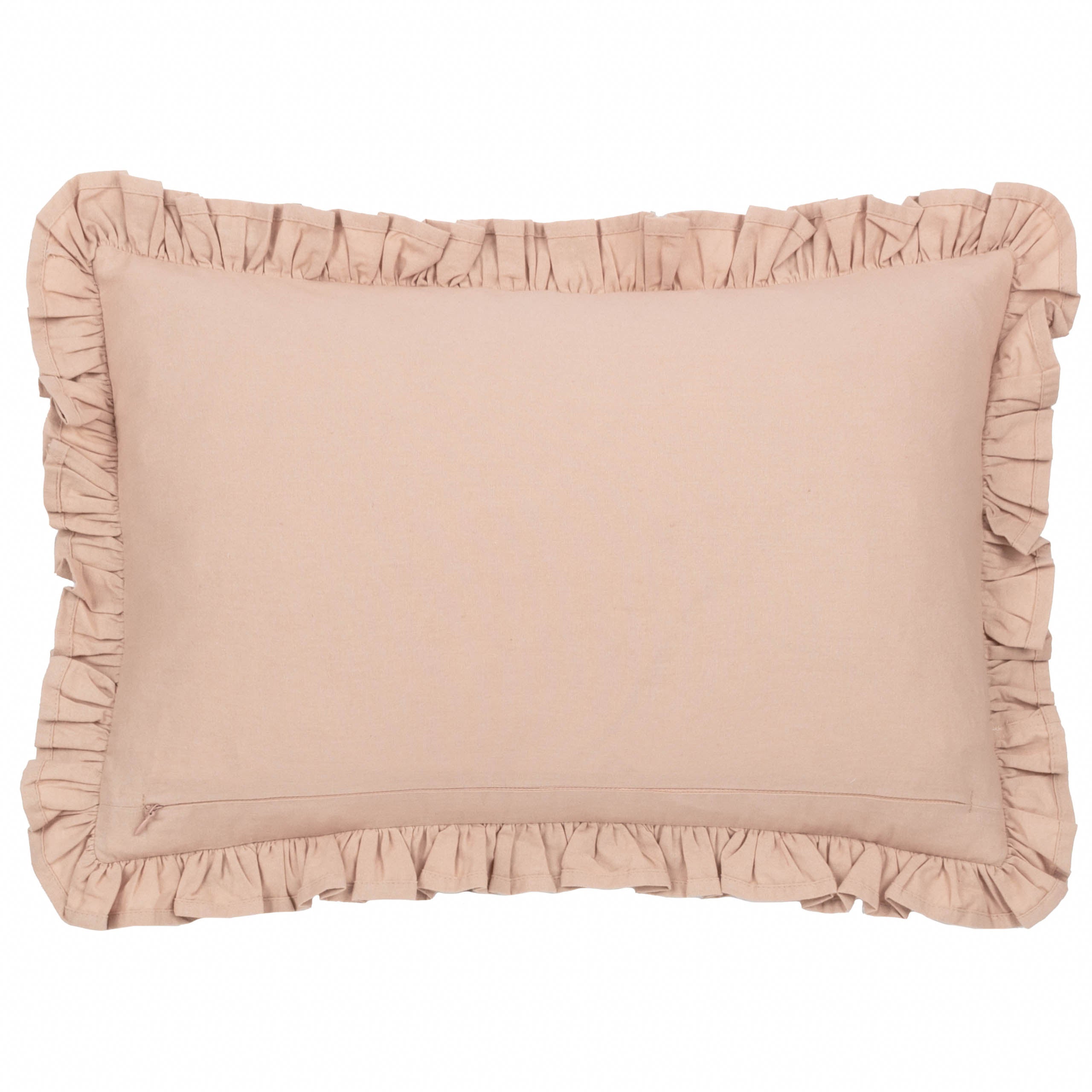 Mae Embroidered Cotton Cushion Petal