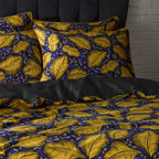 Magali Tropical Printed Cotton Sateen Piped Duvet Cover Set