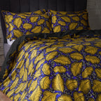 Magali Tropical Printed Cotton Sateen Piped Duvet Cover Set