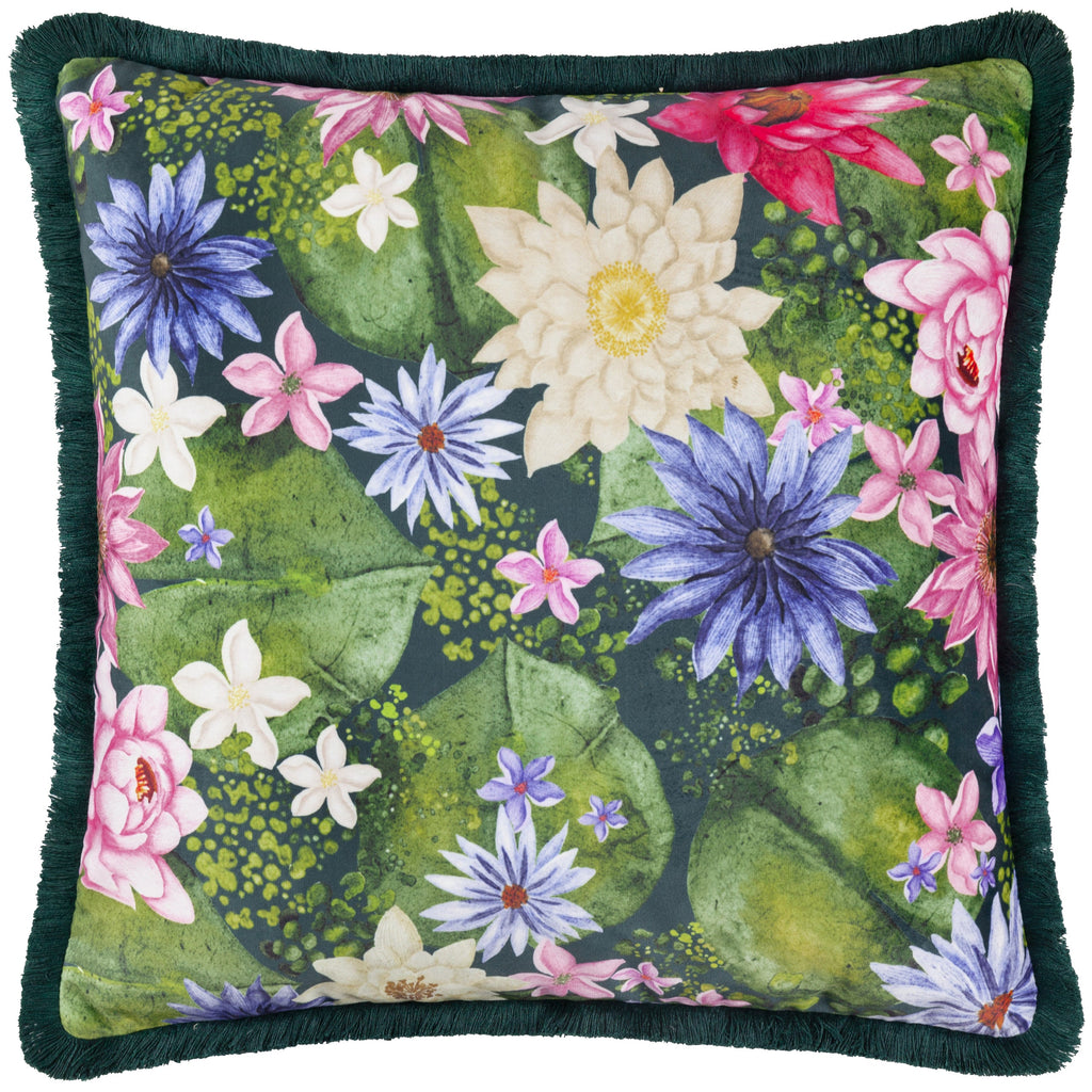 Marjoelle Flowers Printed Velvet Cushion
