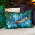 Majorelle Leopard Outdoor Piped Cushion