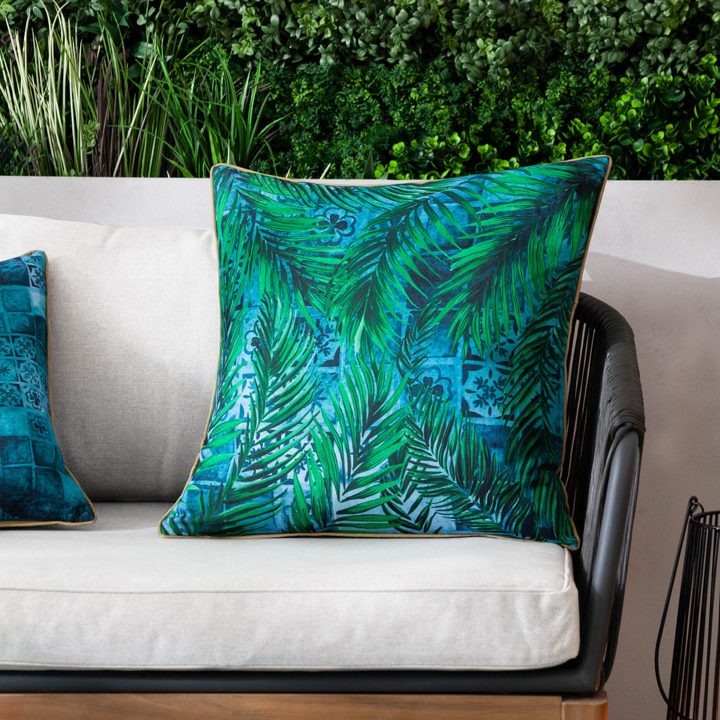 Majorelle Palm Outdoor Cushion