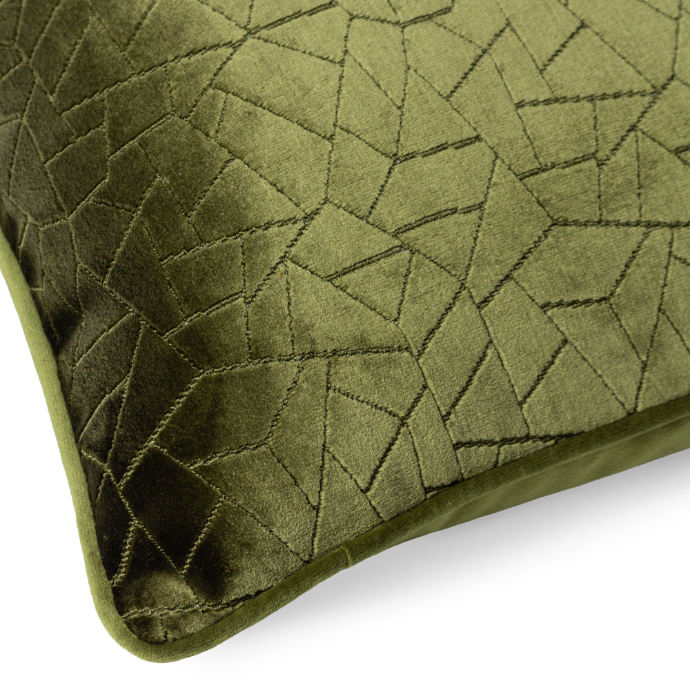 Malans Cut Velvet Piped Cushion