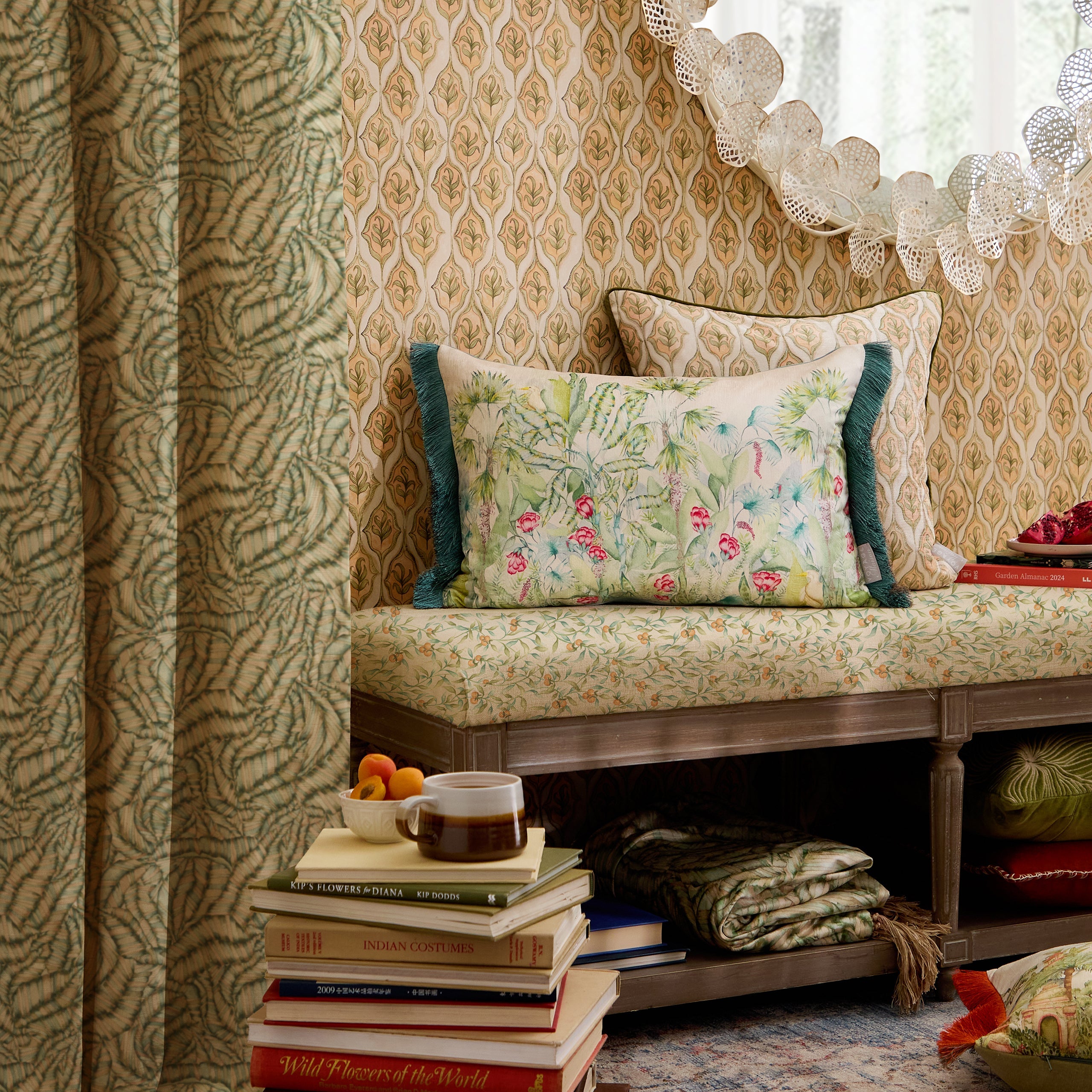 Mangrove Printed Velvet Cushion