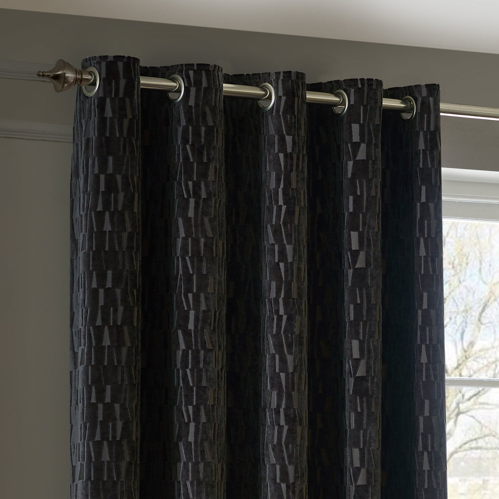 Manhattan Velvet Room Darkening Eyelet Curtains