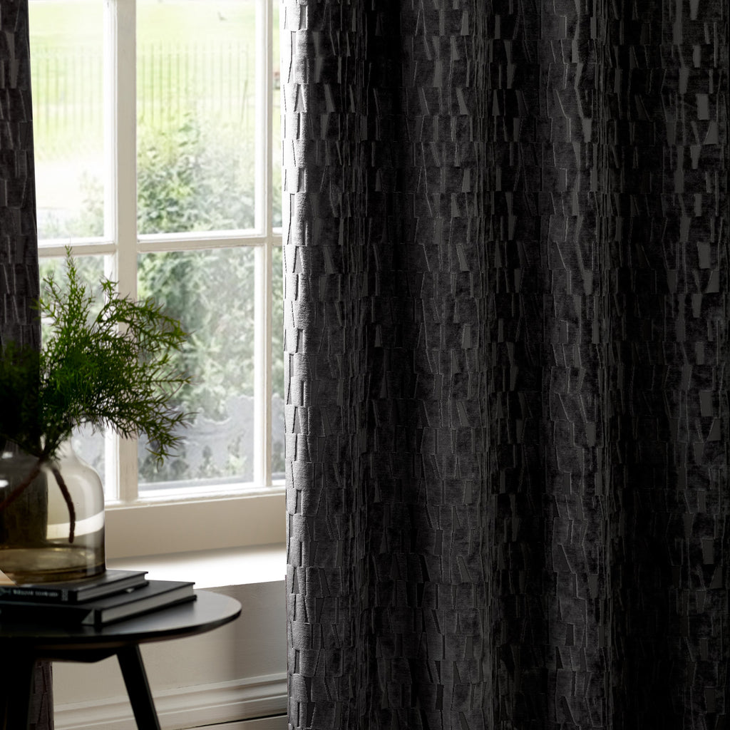 Manhattan Velvet Room Darkening Eyelet Curtains