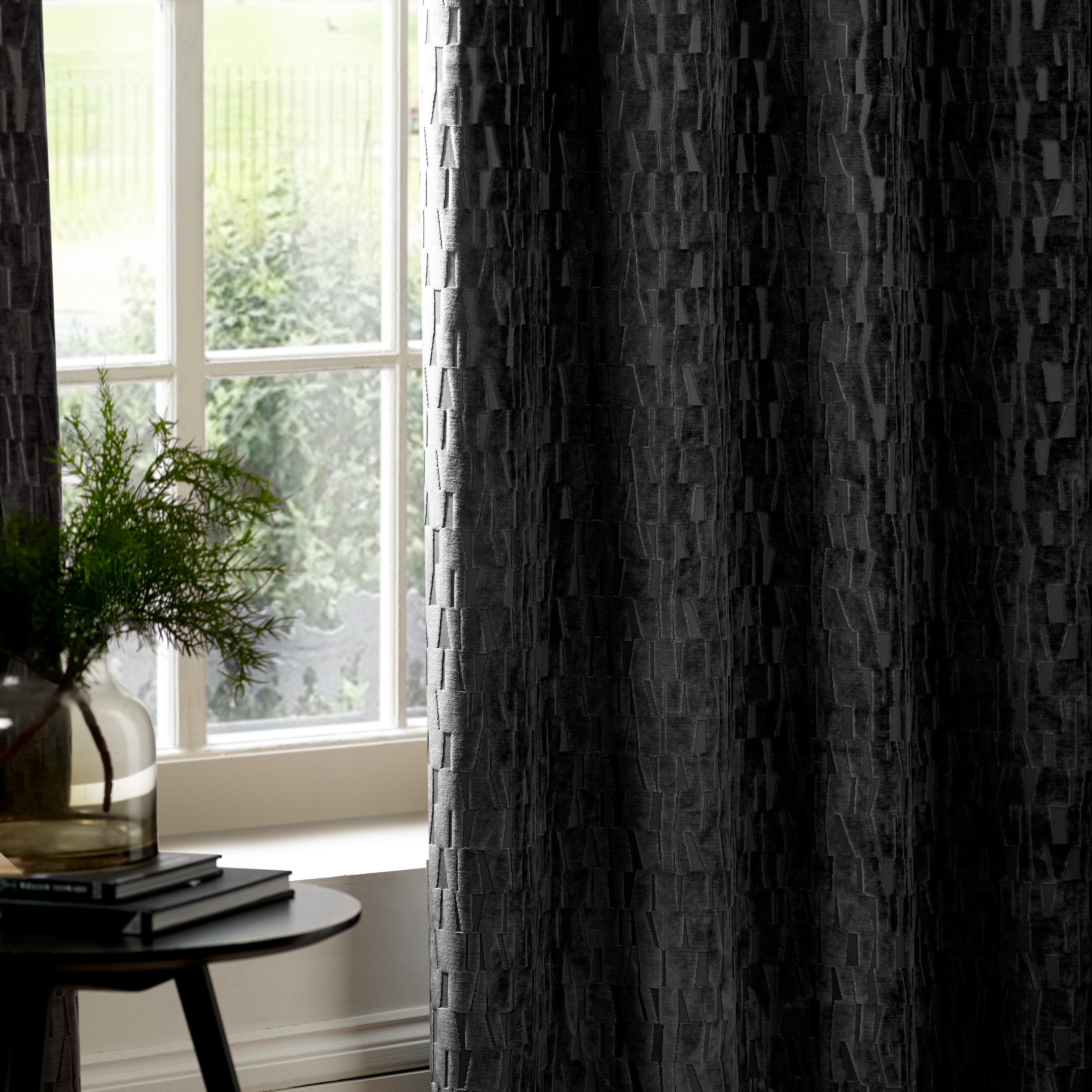 Manhattan Velvet Room Darkening Eyelet Curtains