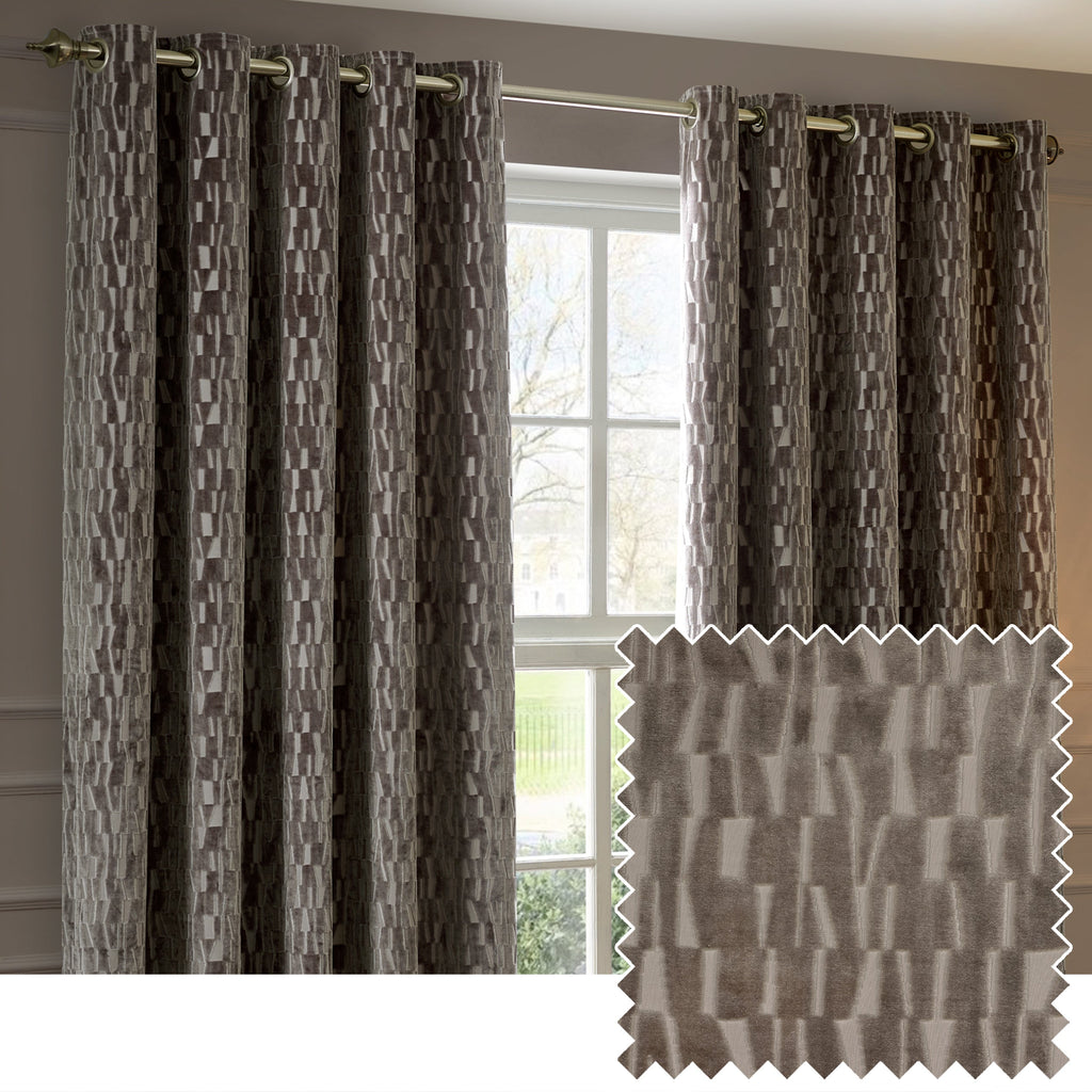 Manhattan Velvet Room Darkening Eyelet Curtains