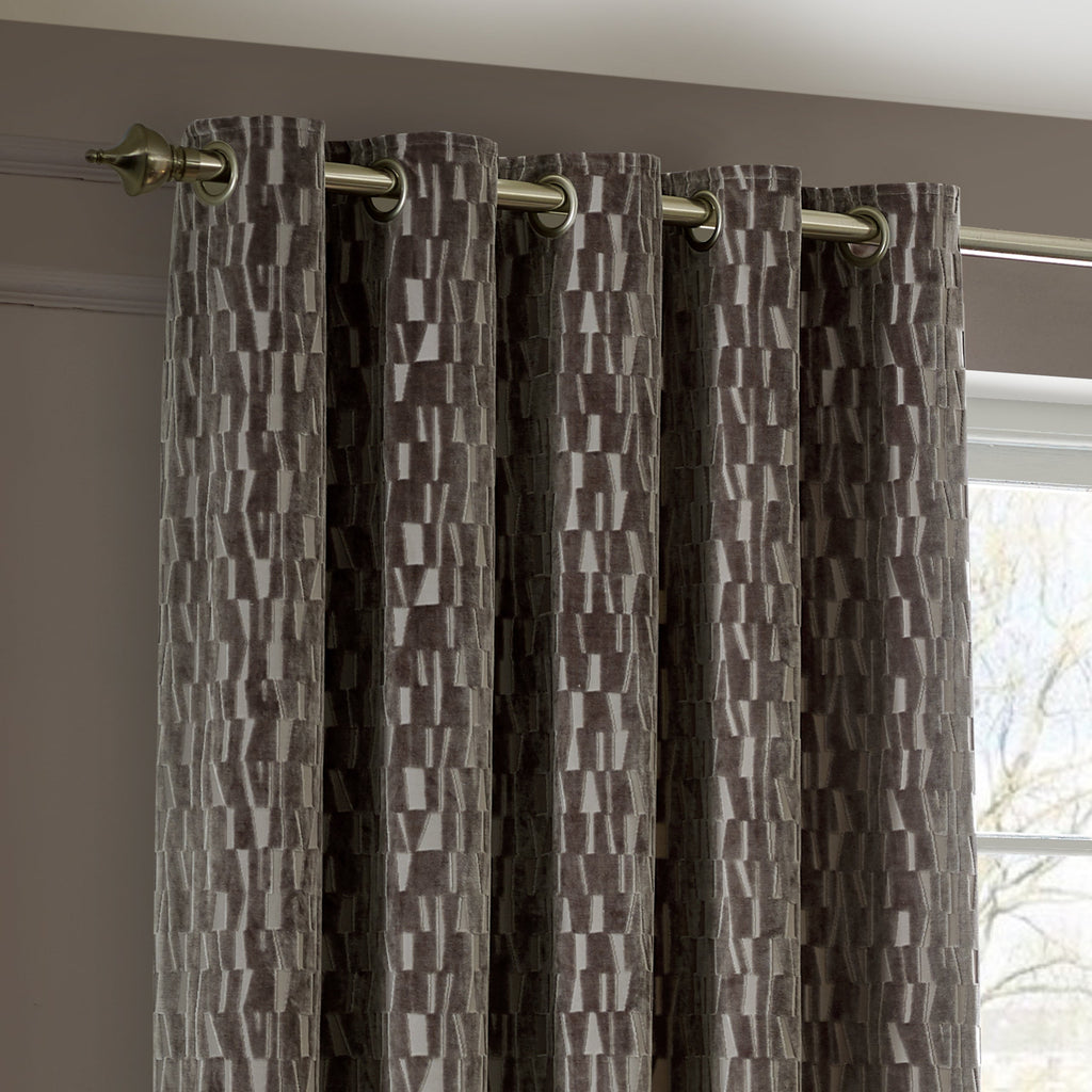 Manhattan Velvet Room Darkening Eyelet Curtains