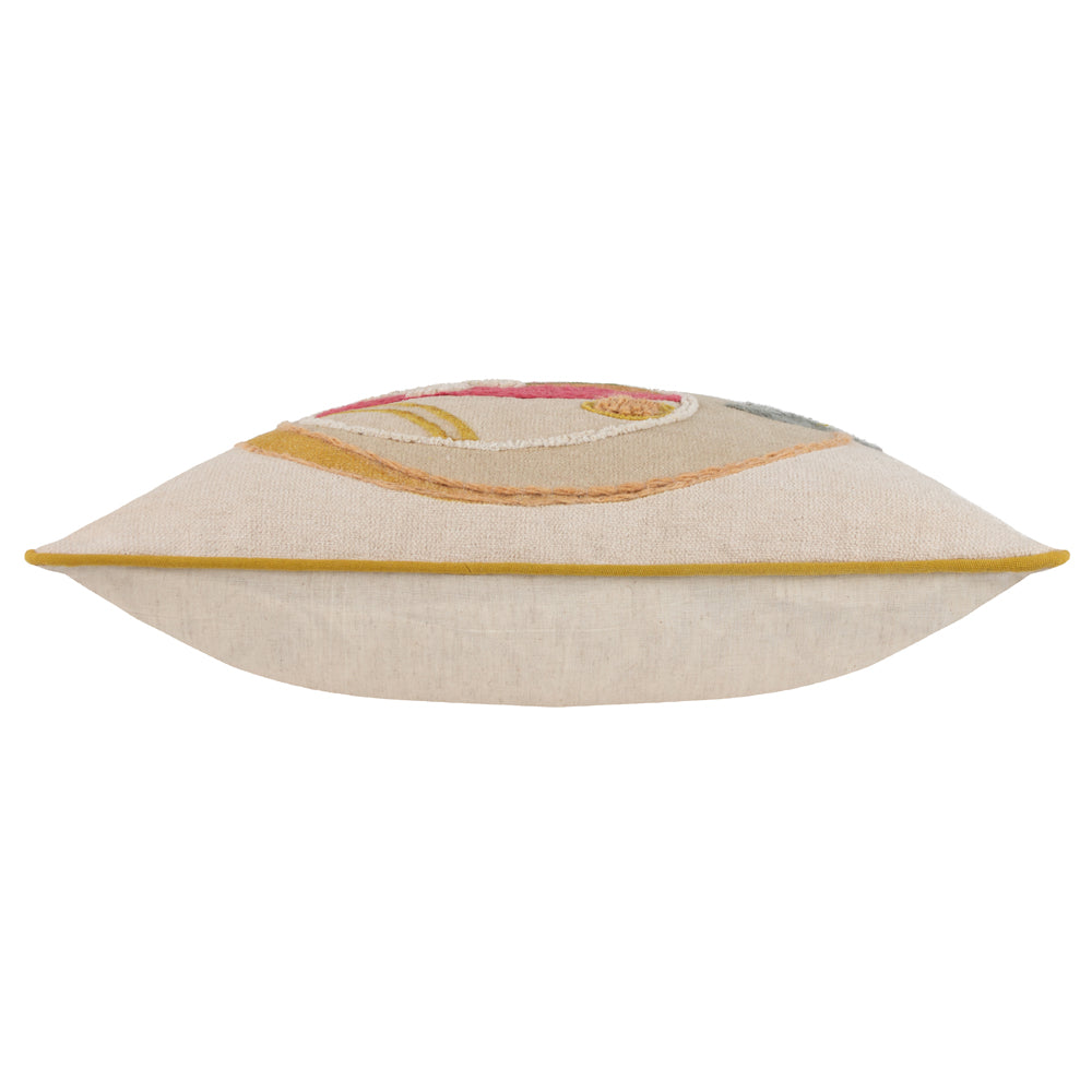 Margo Embroidered Piped Cushion