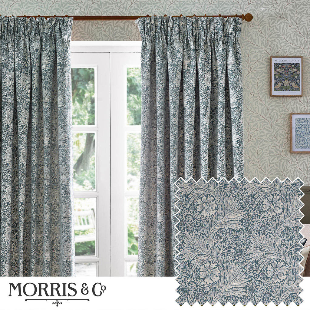 Marigold Floral Jacquard Pencil Pleat Curtains