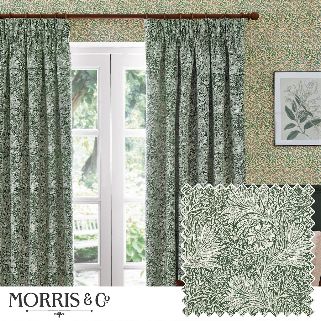 Marigold Floral Jacquard Pencil Pleat Curtains