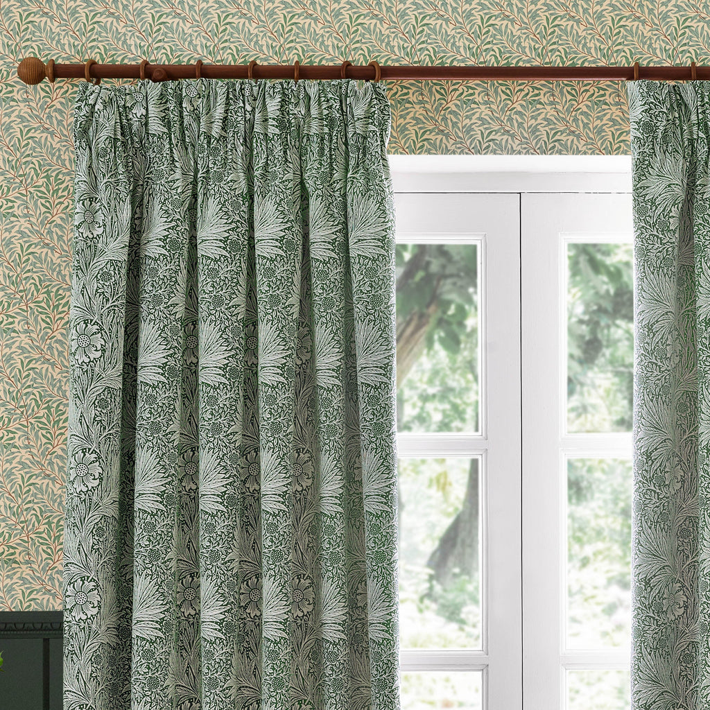 Marigold Floral Jacquard Pencil Pleat Curtains