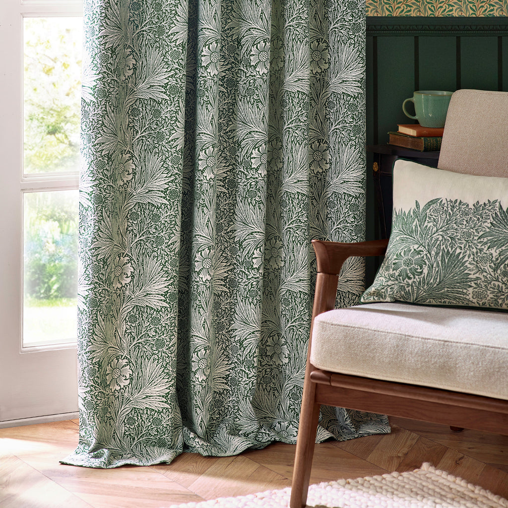 Marigold Floral Jacquard Pencil Pleat Curtains