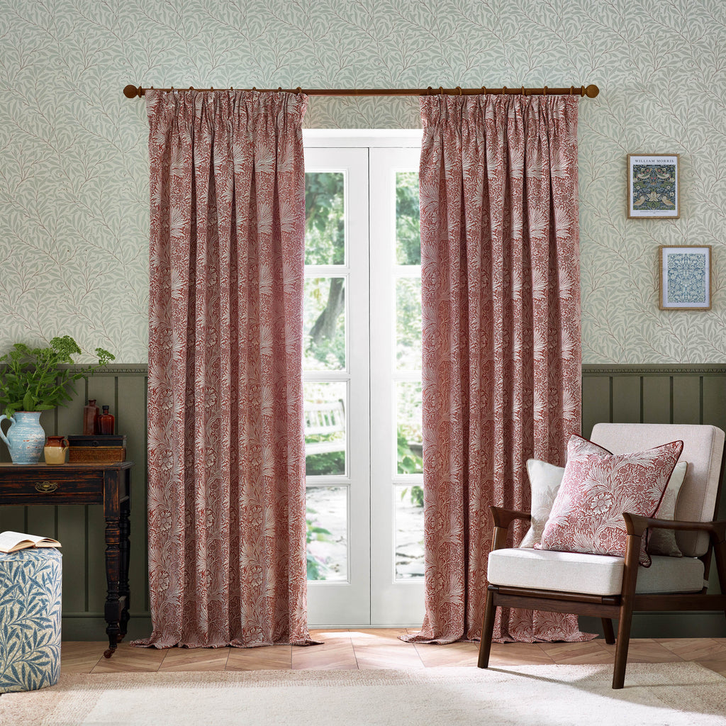 Marigold Floral Jacquard Pencil Pleat Curtains