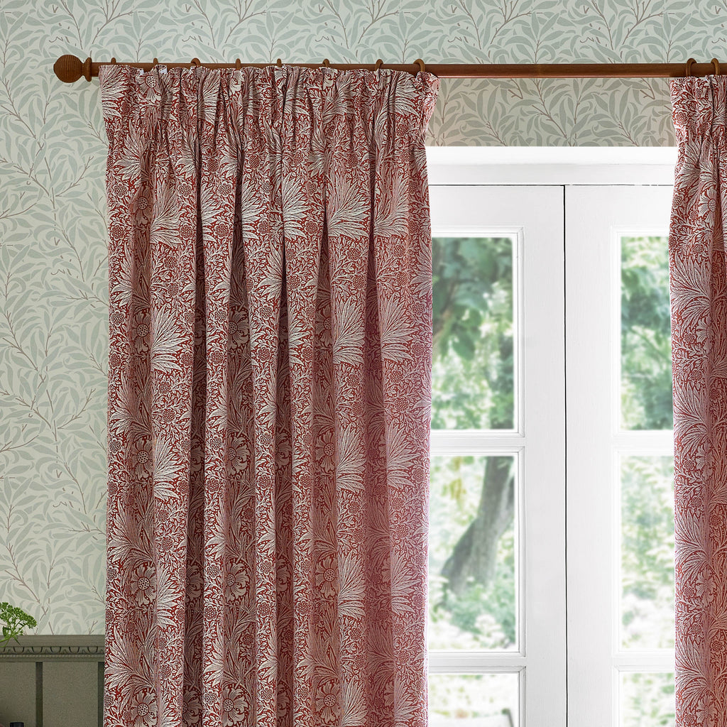 Marigold Floral Jacquard Pencil Pleat Curtains