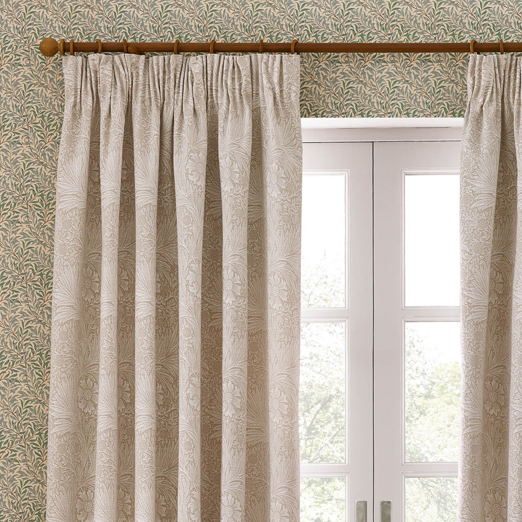 Marigold Floral Jacquard Pencil Pleat Curtains