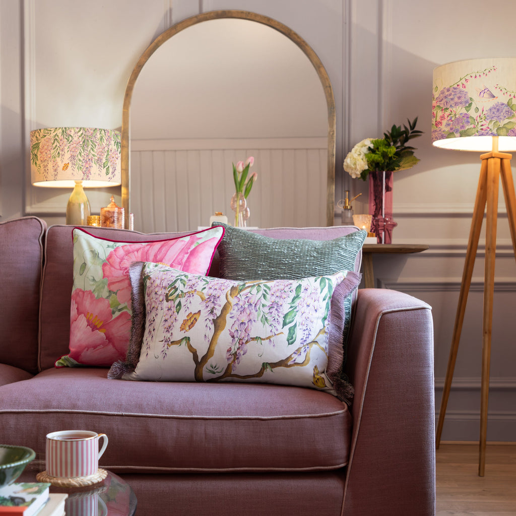 Mariposa Printed Ruched Cushion