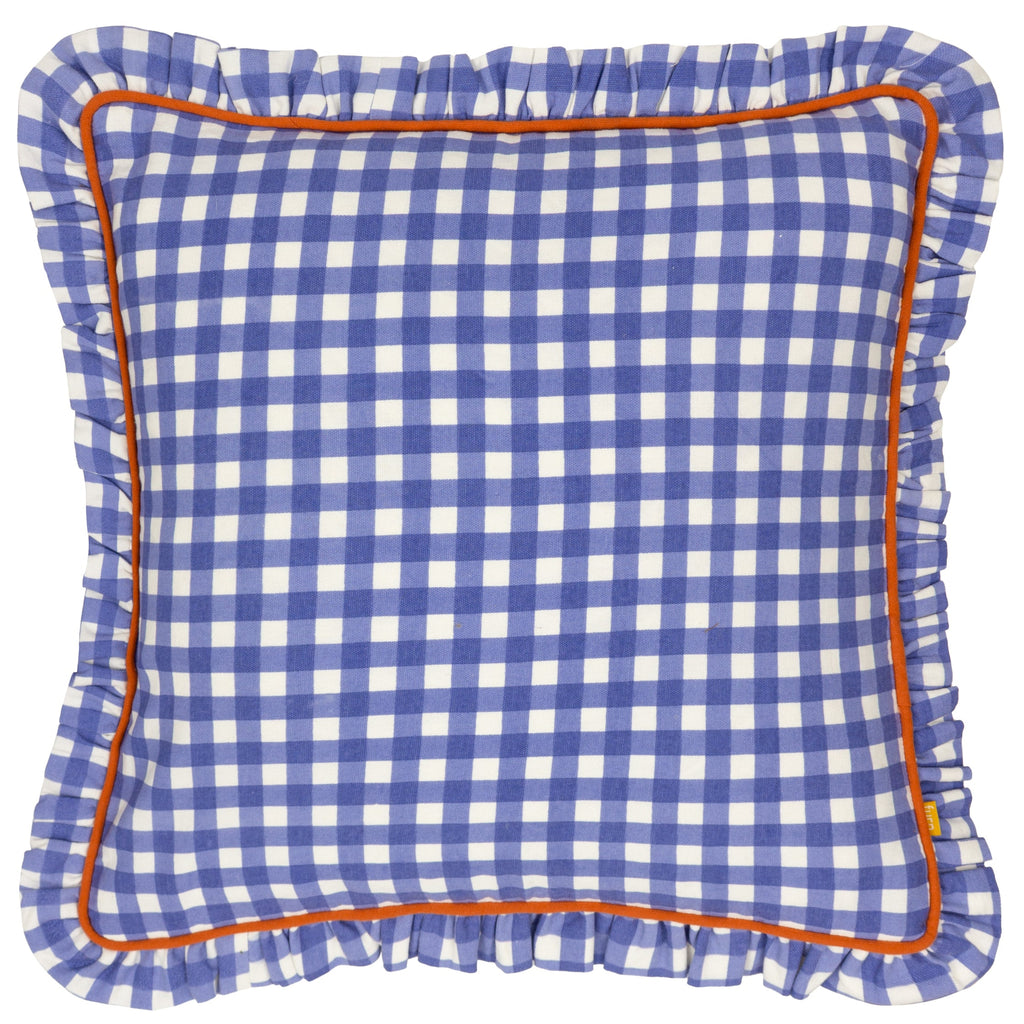 Maude Gingham Reversible Piped Cushion