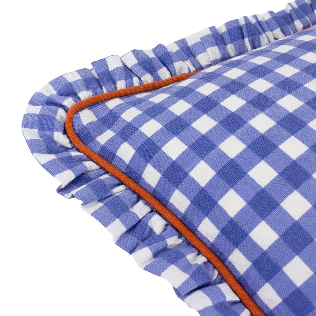 Maude Gingham Reversible Piped Cushion