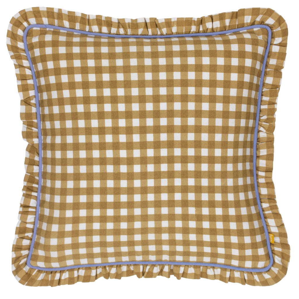 Maude Gingham Reversible Piped Cushion