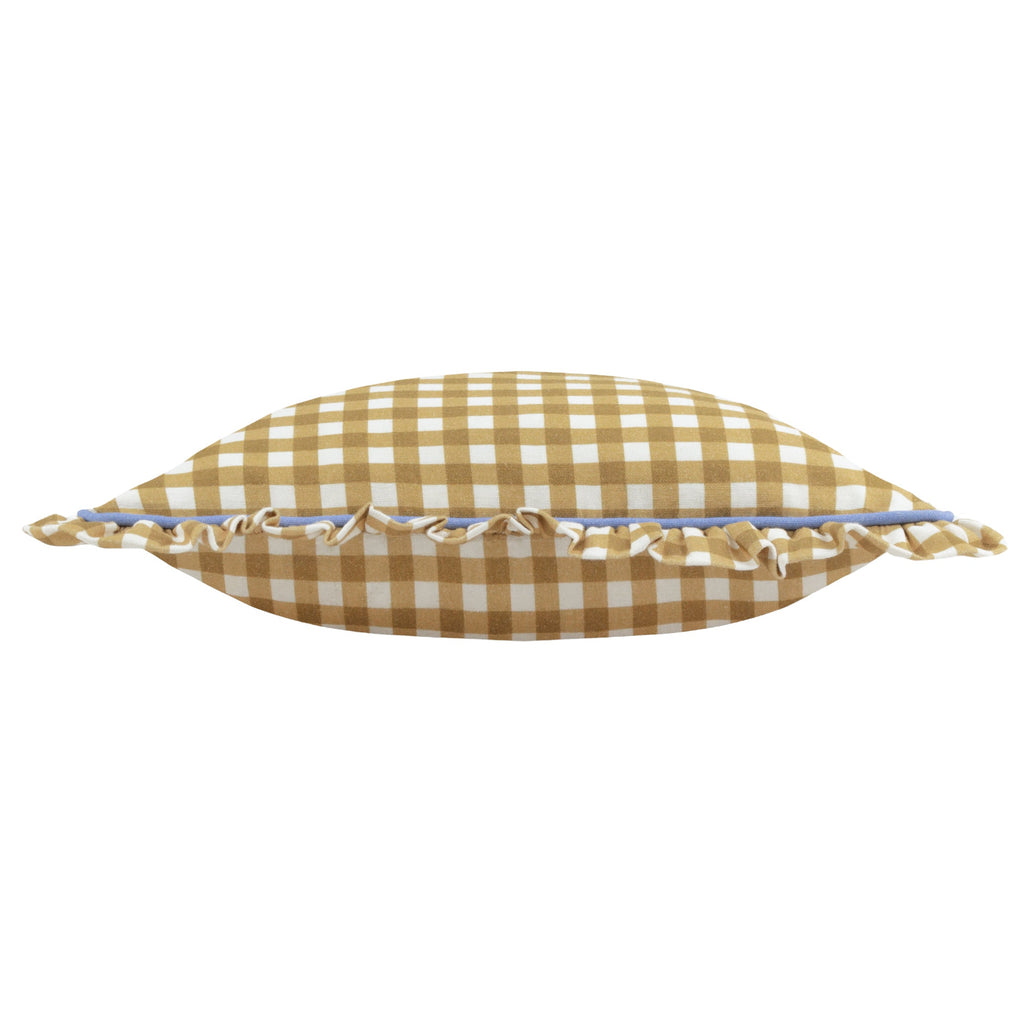 Maude Gingham Reversible Piped Cushion