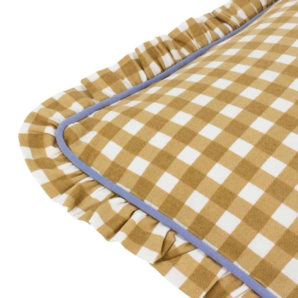 Maude Gingham Reversible Piped Cushion