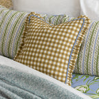 Maude Gingham Reversible Piped Cushion