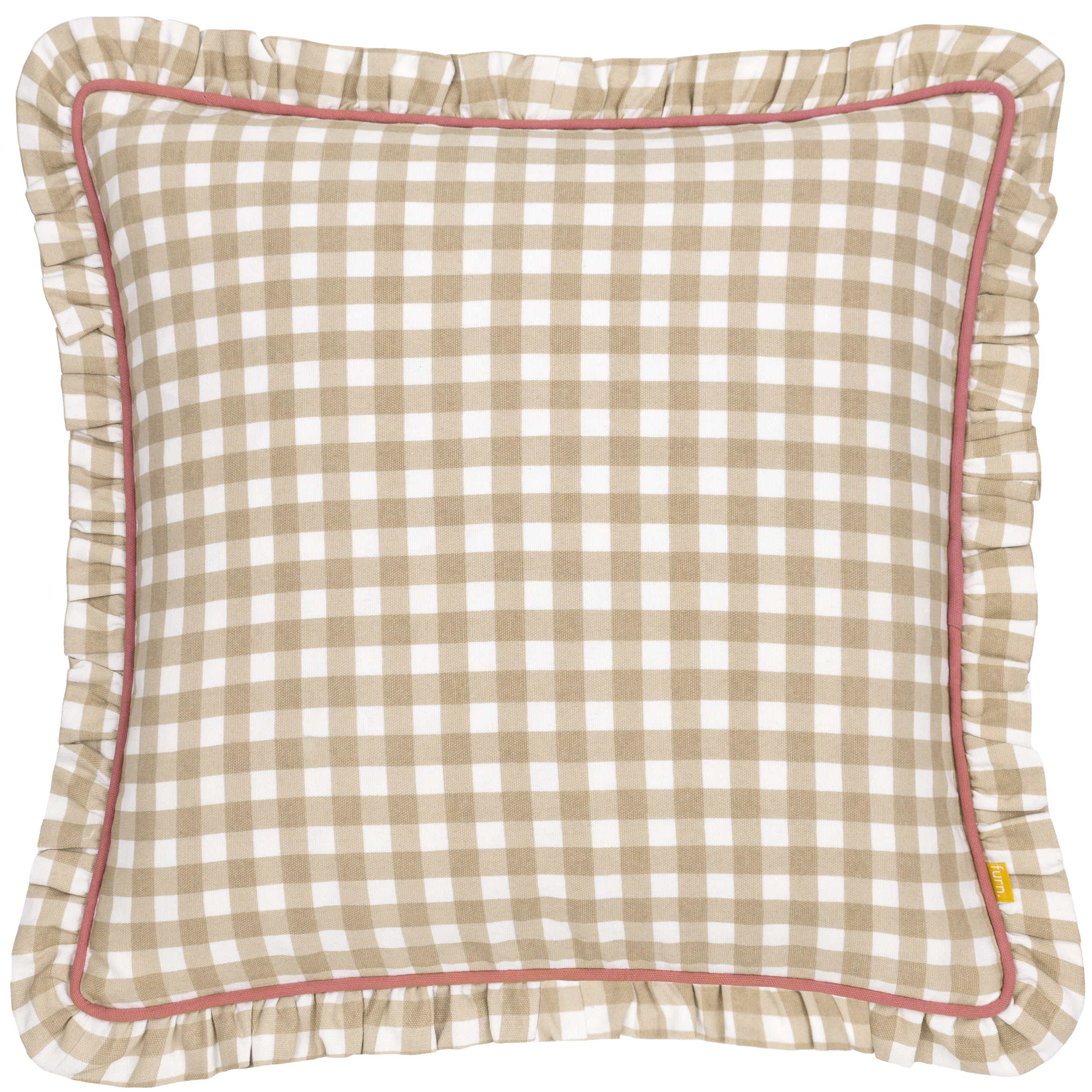 Maude Gingham Reversible Piped Cushion