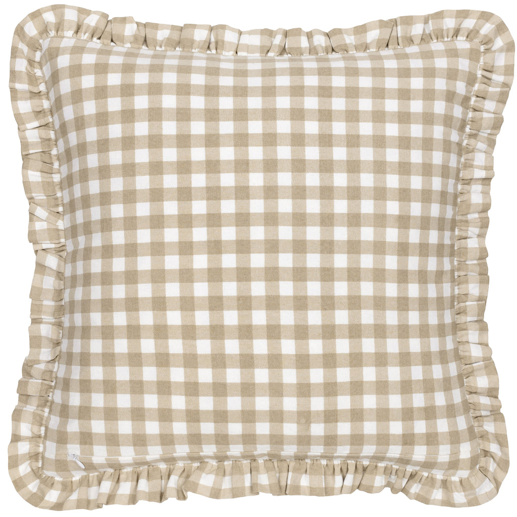 Maude Gingham Reversible Piped Cushion