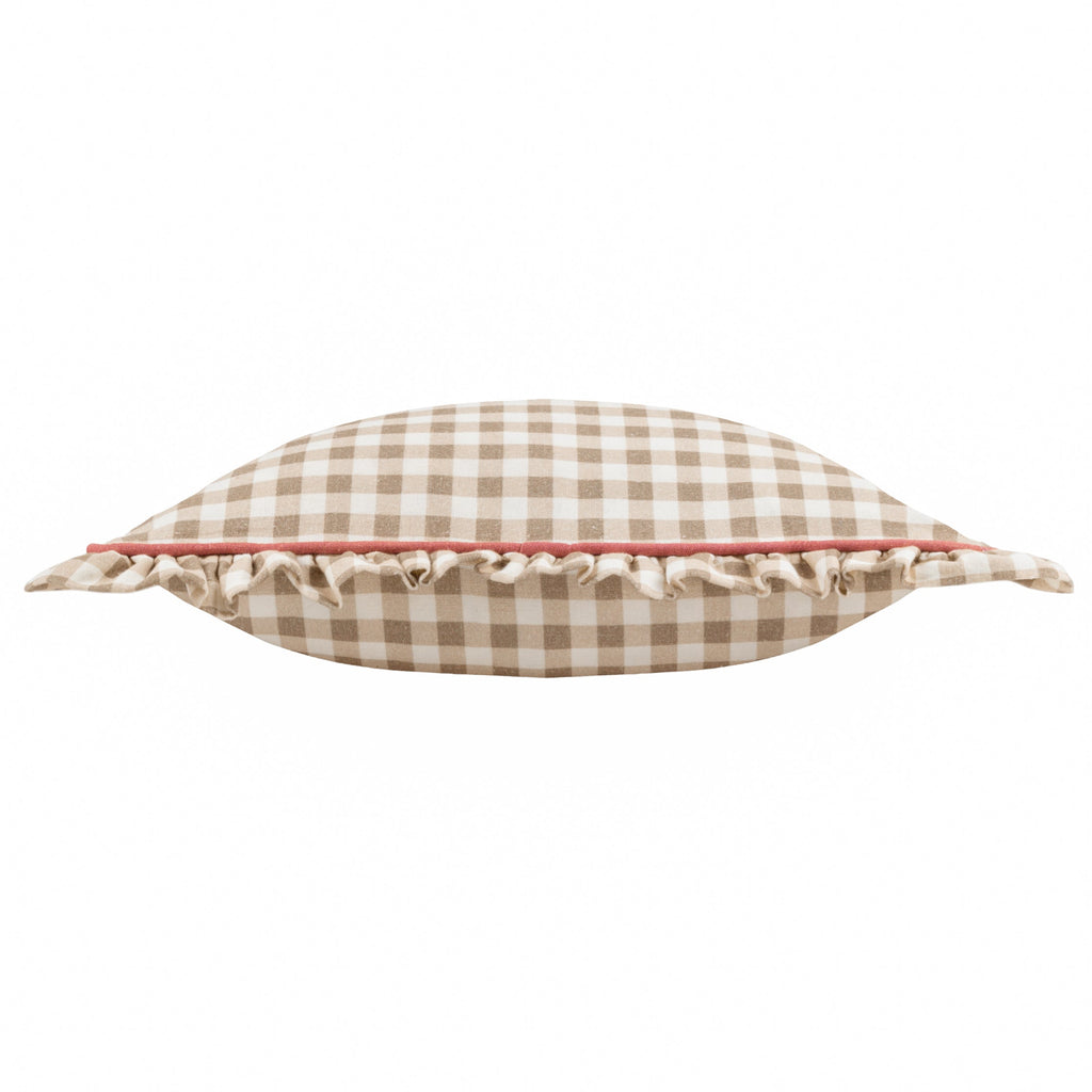 Maude Gingham Reversible Piped Cushion
