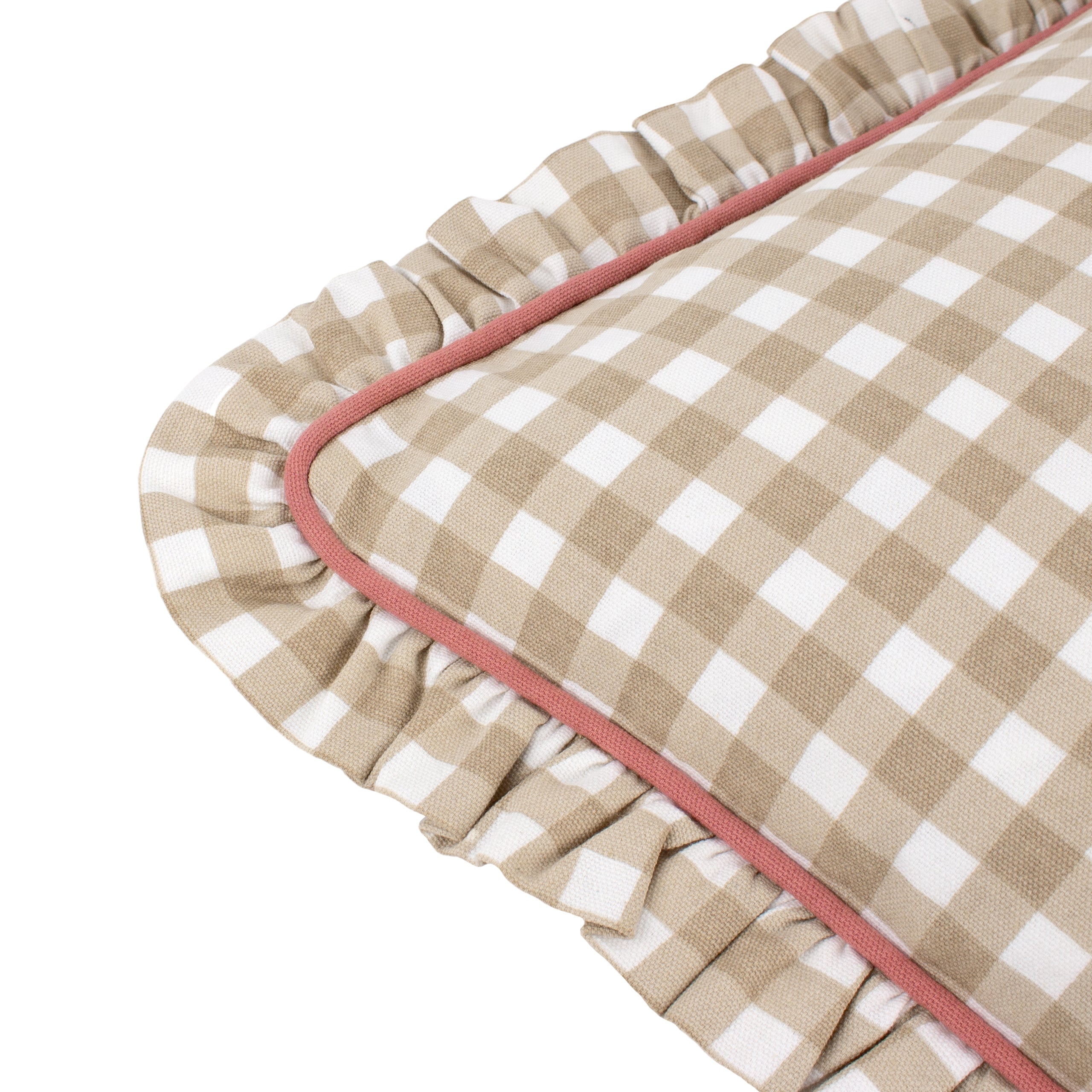 Maude Gingham Reversible Piped Cushion