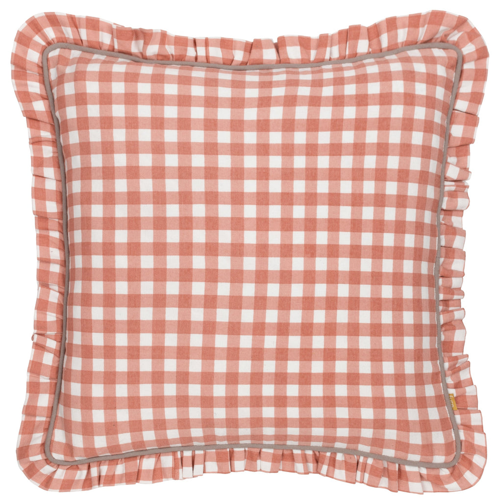 Maude Gingham Reversible Piped Cushion