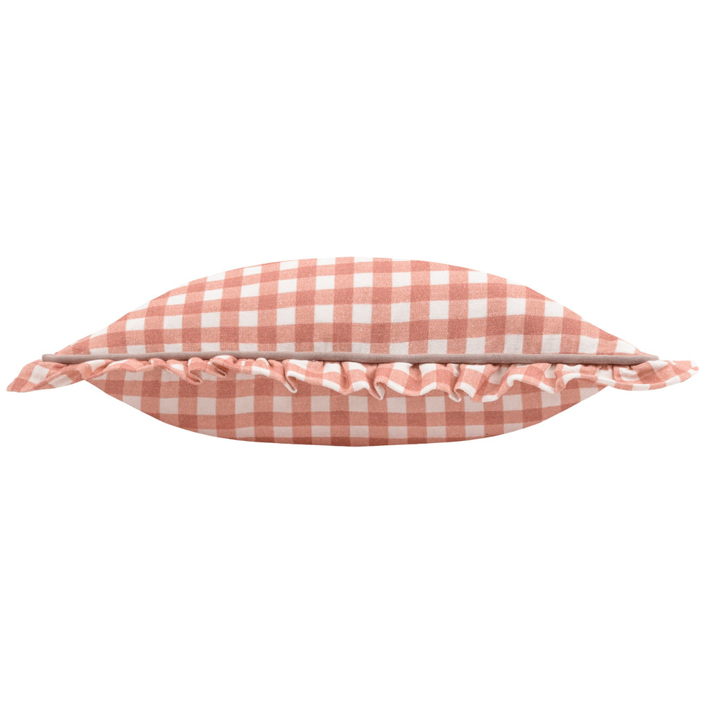 Maude Gingham Reversible Piped Cushion
