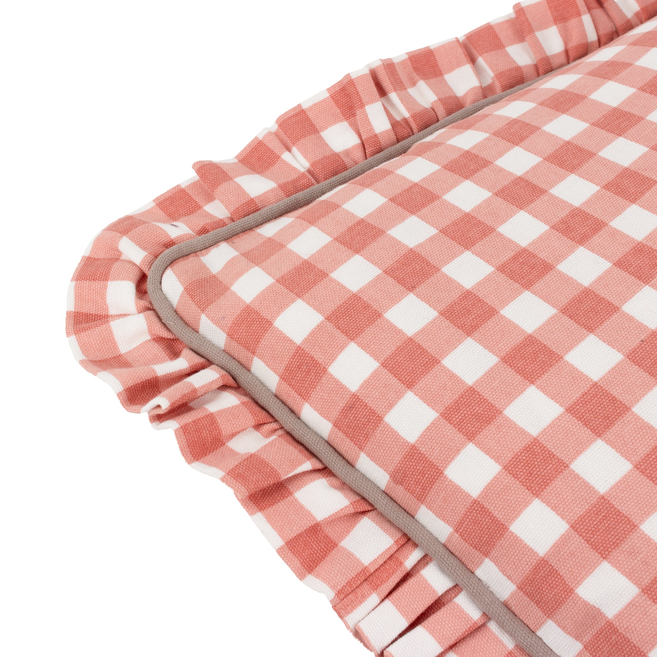 Maude Gingham Reversible Piped Cushion